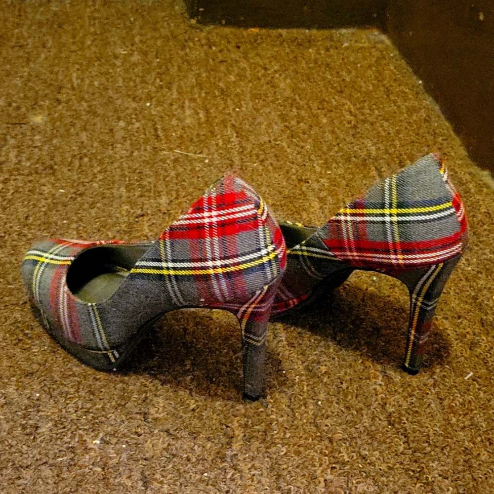 Plaid high heels